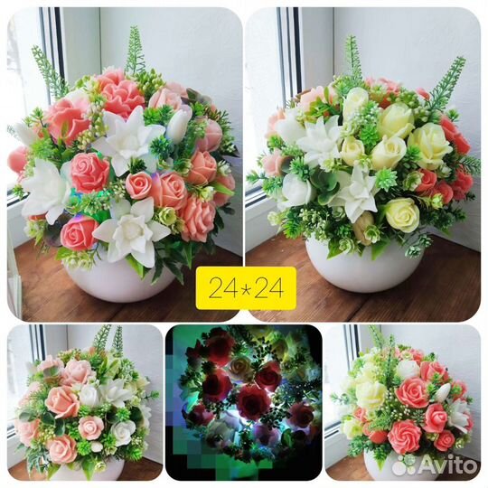 Букет-светильник из мыла