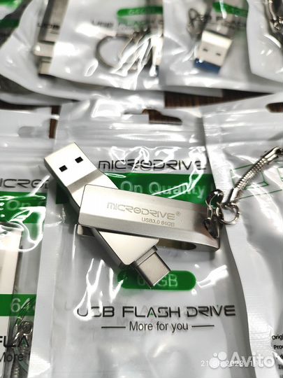Флешка 2 в 1 USB/Type-C/64 гб/3.0 (Новые)