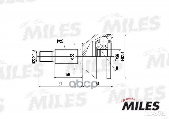 Шрус наружный ford mondeo 2.0-3.0 00- (GKN 3037
