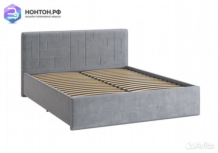 Кровать Лора 2 1.6 м серая