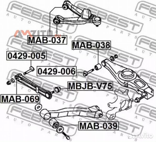 Febest 0429-006 Болт эксцентрик mitsubishi pajero III 00-06