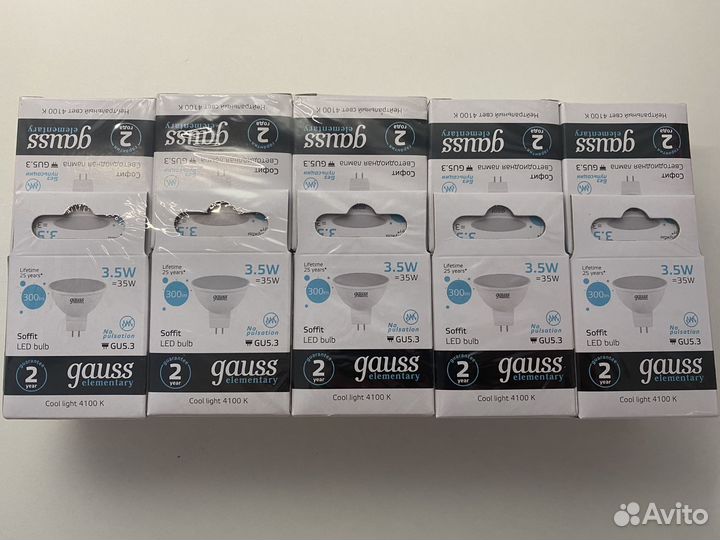 Упаковка светодиодных ламп 10 шт. gauss, E27, 5Вт