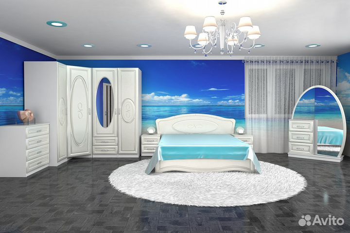 Кровать двуспальная Жемчужина (мдф основание)