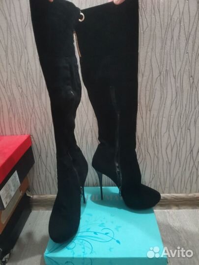 Ботфорты нат замша (велюр) 40р-р