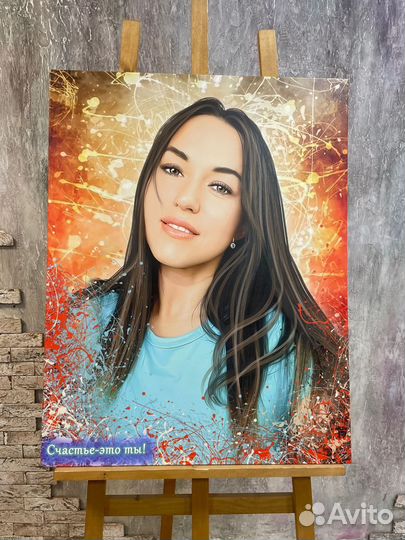 Потрет по фото / картина на холсте на заказ
