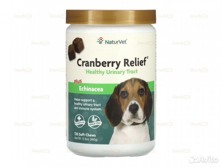 Cranberry Relief Plus, эхинацея, для собак