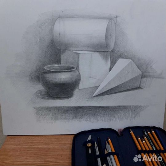 Графика. Учебные работы (бум., кар.)