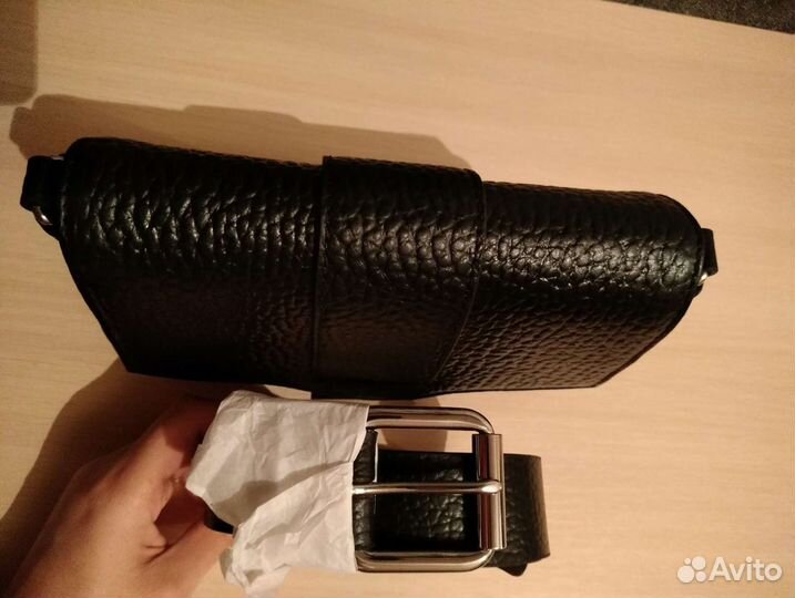 Сумка и ремень из натуральной кожи