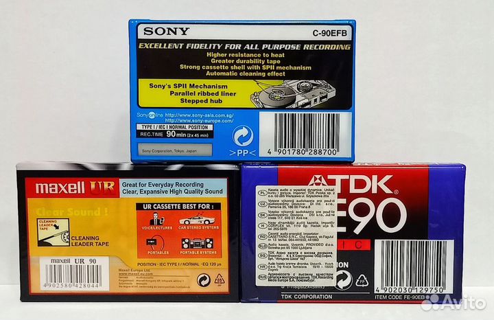 Аудиокассеты Maxell, Sony, TDK