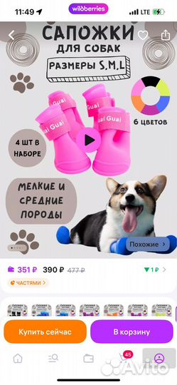 Ботинки для собак