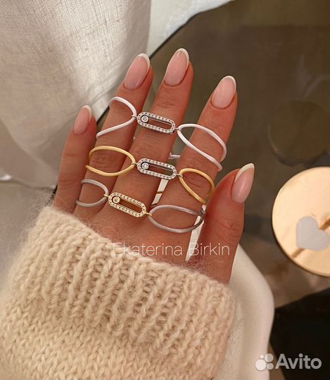 Браслет нить messika цвет желтый серый белый