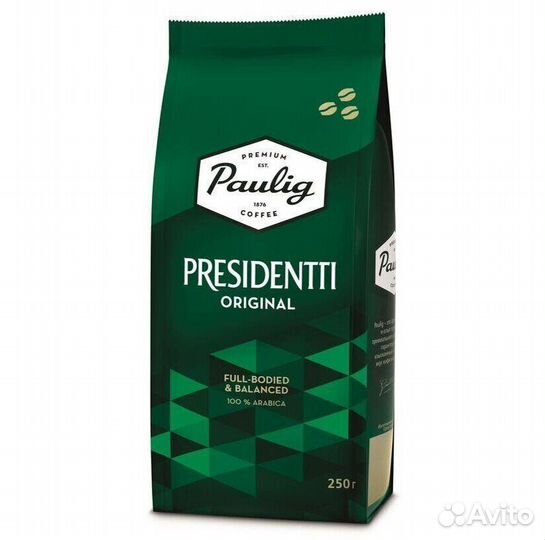 Кофе Paulig Presidentti Original в зёрнах 250 г