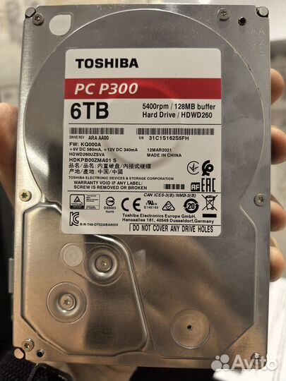 Жёсткий диск HDD 6tb Toshiba