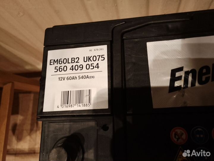 Аккумулятор Energizer 12V 60А.ч. 540А R+
