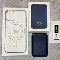 Чехол с magsafe на iPhone + apple leather wallet