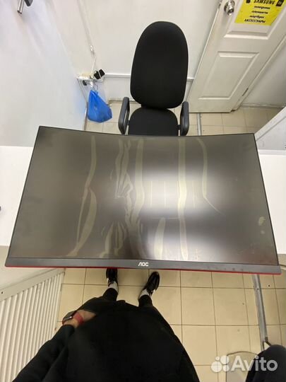 Монитор aoc 24 изогнутый разбита матрица