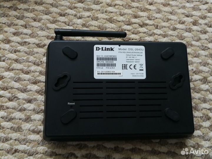 D-Link DSL-2640U Wi-Fi adsl2+ маршрутизатор
