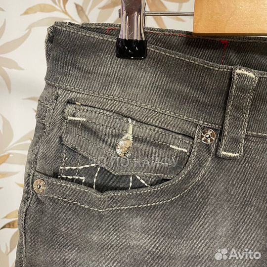 Джинсы True Religion светло зеленые широкие