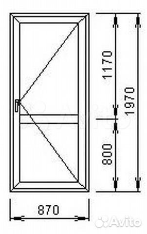 Пластиковая дверь 870*1970мм