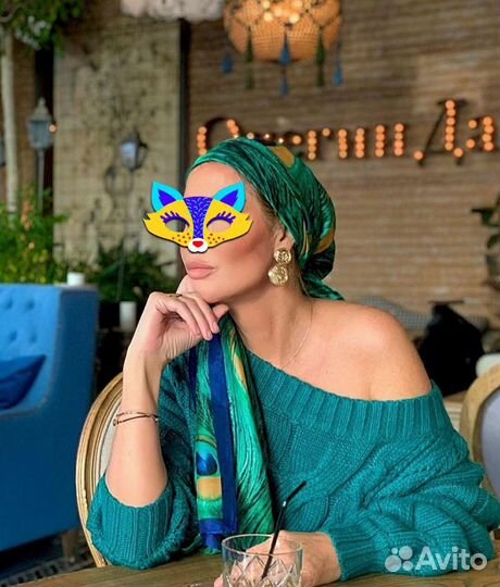 Палантин перо павлина