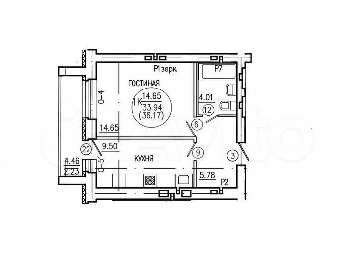 1-к. квартира, 38 м², 2/10 эт.