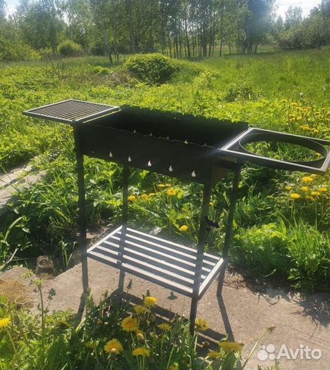 Мангал с подказанником и решеткой 5мм