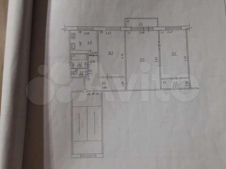 3-к. квартира, 57 м², 3/5 эт.