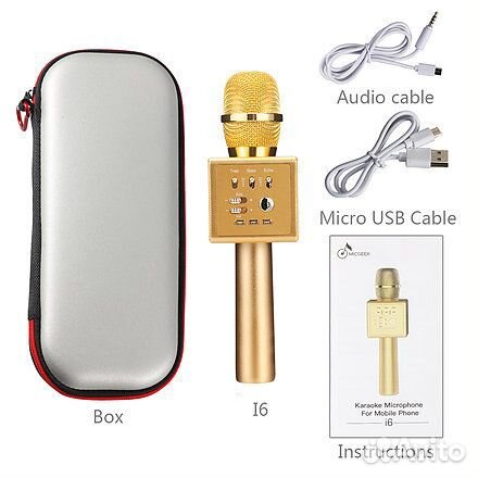 Караоке-микрофон Tuxun I6 Micgeek Золото
