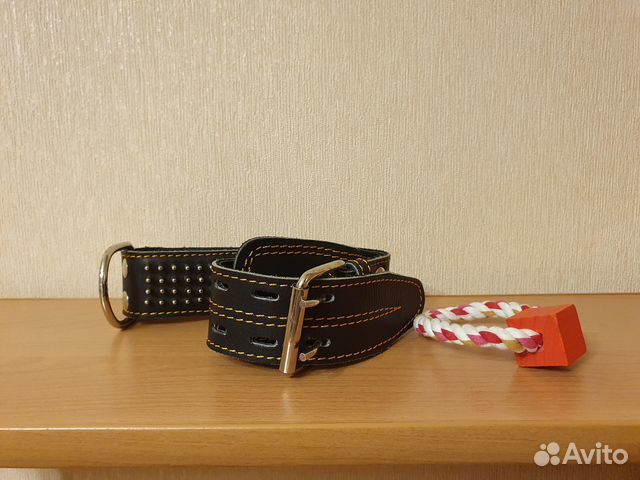 Ошейник для собак натуральная кожа с шипами