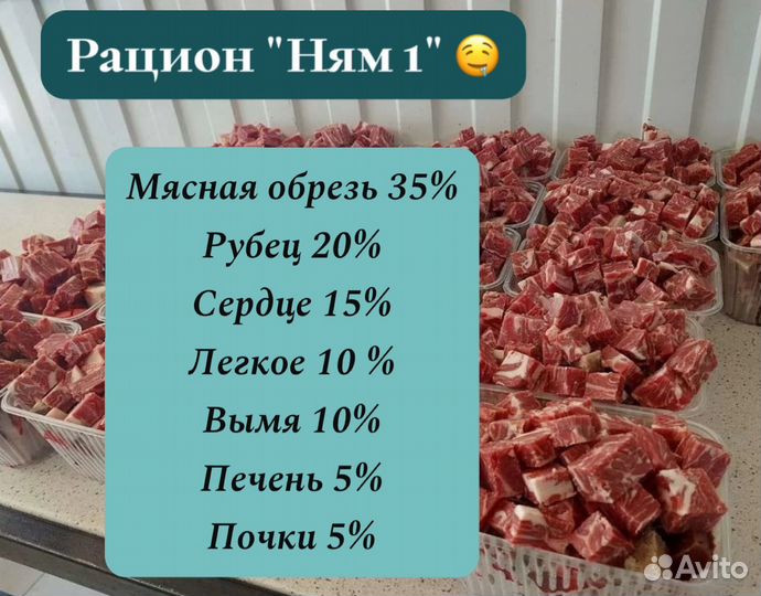 Готовый рацион для собак. Мясо для собак. Говядина