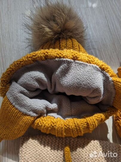 Комплект детский зимний шапка и шарф варежки