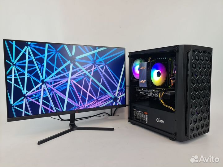 Игровой компьютер c IPS 75 герцевым монитором