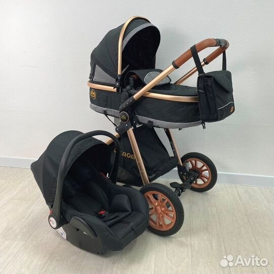 Детская коляска Luxmom v9 3в1 черный