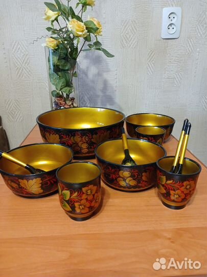 Деревянная посуда хохлома СССР цена за всё