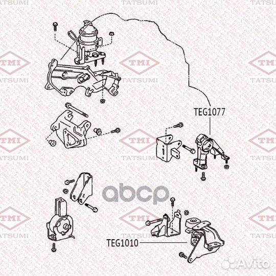 Опора двигателя toyota corolla 00-08 лев. teg10