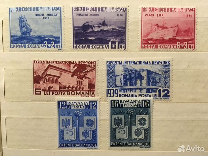Румыния, марки 1936 - 1943 г. MNH**OG