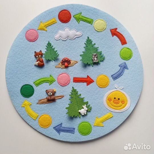 Фетровая развивающая книга Колобок