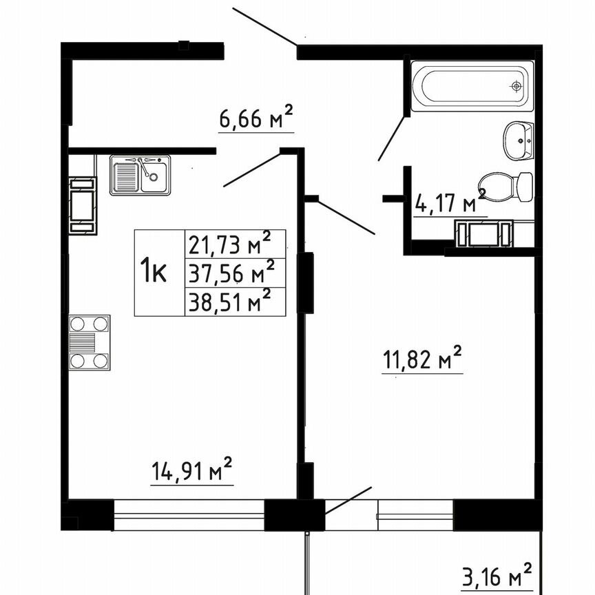 1-к. квартира, 37,5 м², 7/8 эт.