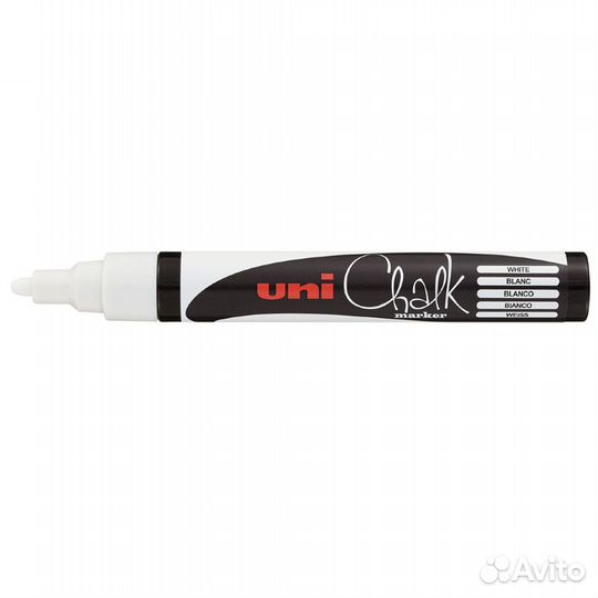 Маркер меловой Uni Chalk 5M 1,8-2,5мм, овал, белый