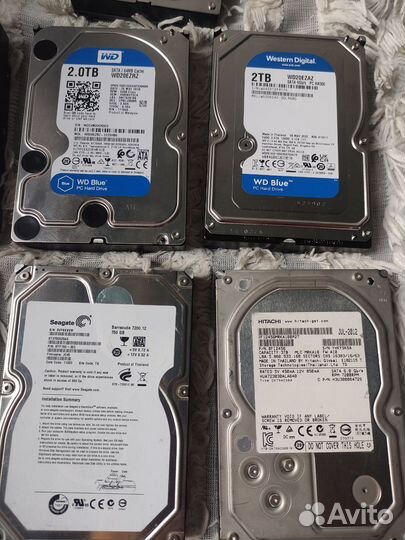 Жесткие диски 1-3тб SATA wd seagate hitachi