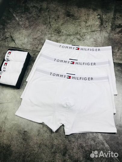 Трусы tommy hilfiger мужские белые боксеры art.66