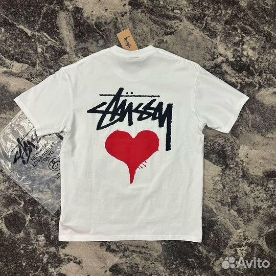 Футболка Stussy heart сердце