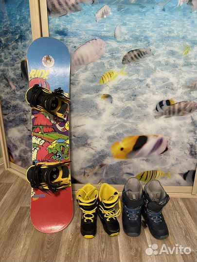 Сноуборд комплект 120, крепление, ботинки 35