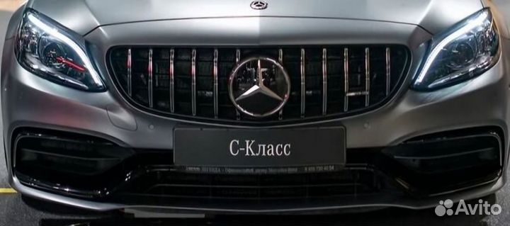 Решетка радиатора Mercedes C-class w205 хром