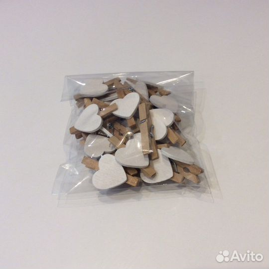Скрепки канцелярские деревянные Белое Сердце 21 шт