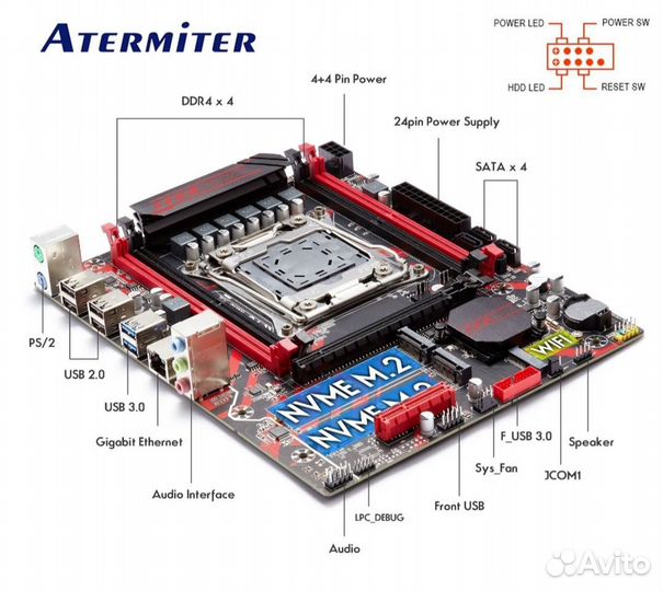 Комплект X99 E5 2670v-3 12 ядер 16gb DDR4 3200 M.2