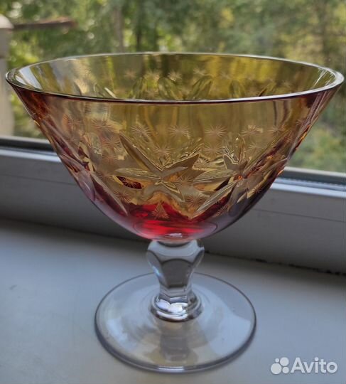 Ваза цветное стекло СССР