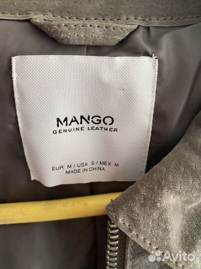 Кожаная куртка mango