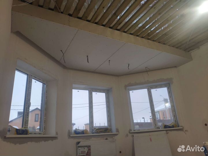 Монтаж гипсокартона перегородки потолки