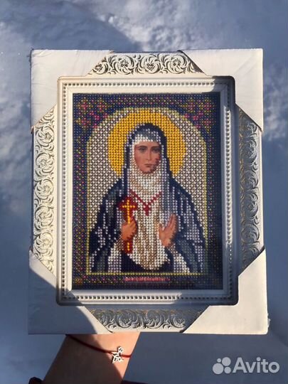 Икона вышитая бисером “Святая Елизавета”